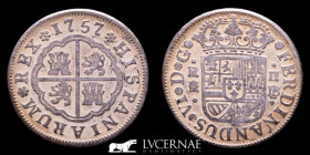 Fernando VI (1746-1759) Silver 2 Reales 5.77 g. 26 mm. Madrid 1757 JV Good very fine