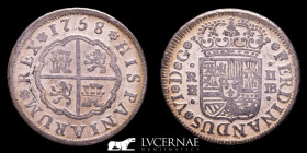 Fernando VI (1746-1759) Silver 2 Reales 5.77 g. 26 mm. Madrid 1758 J.B. Good fine