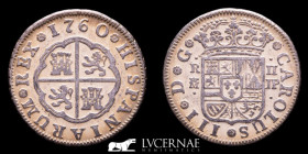 Carlos III (1759-1788) Silver 2 Reales 5.77 g 25 mm. Madrid 1760 JP EF