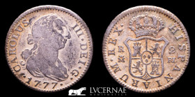 Carlos III (1759-1788) Silver 2 Reales 5.70 g 26 mm. Madrid 1777 PJ Good very fine