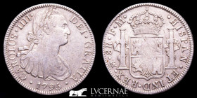 Carlos IV (1788-1808) Silver 8 Reales 26.91 g. 39 mm. Mexico 1795 F.M. gVF+