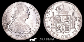 Carlos IV (1788 - 1808) Silver 8 Reales 26,94 g., 40 mm. Mexico 1796 F·M gVF+