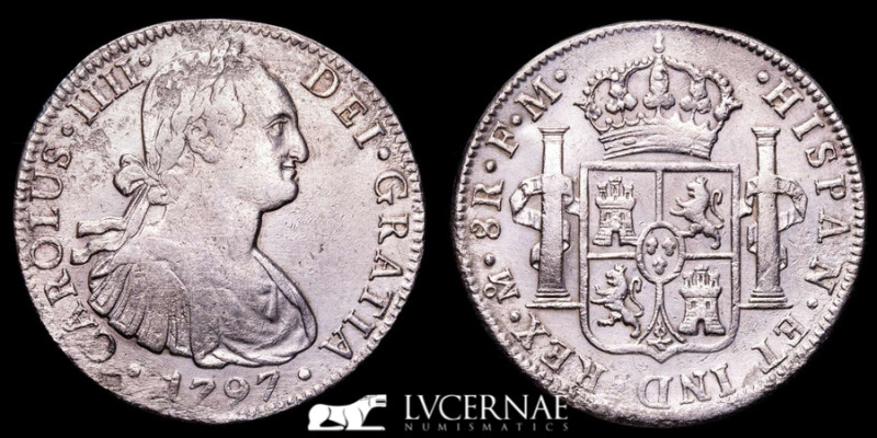 Spain - Carlos IV (1788 - 1808) Silver 8 reales minted in 1797, in the American ...