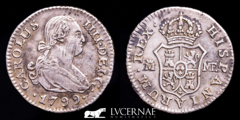 Carlos IV (1788-1808). 1/2 real. 1799. Madrid. MF. (Cal-261)