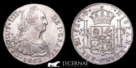 Carlos IV (1788 - 1808) Silver 8 reales 27.38 g, 39 mm Lima 1808 J·P nEF
