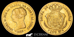 Spain Gold .900 100 Reales 8.39 g. 22 mm Seville 1855 gVF
