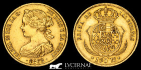 Isabel II Gold .900 100 reales 8,37 g, 22 mm Madrid 1862 nEF