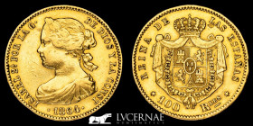 Spain Isabel II Gold .900 100 reales 8.37 g, 22 mm Madrid 1864 nEF