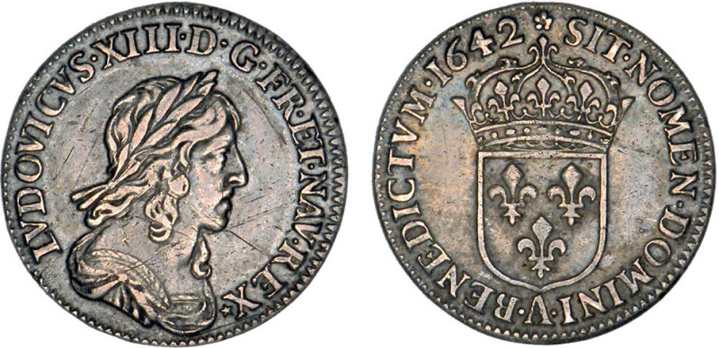 LOUIS XIII le Juste (1610-1643)
1/12 d'écu blanc, deuxième poinçon de Warin
16...