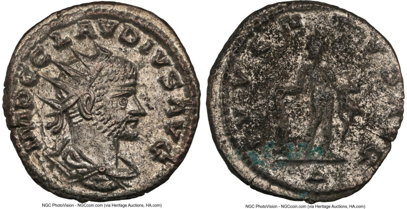 Claudius II (AD 268-270). BI antoninianus (19mm, 11h). NGC MS, Silvering. Antioc...