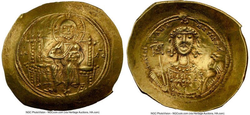 Michael VII Ducas (AD 1071-1078). AV/EL histamenon nomisma scyphate (27mm, 4.39 ...