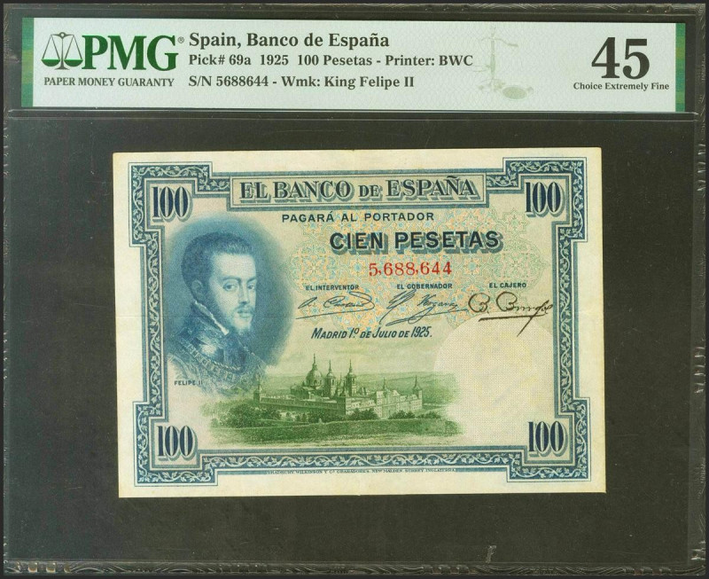 100 Pesetas. 1 de Julio de 1925. Sin serie. (Edifil 2021: 323, Pick: 69a). Inusu...