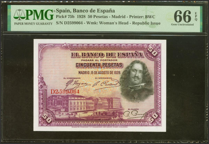 50 Pesetas. 15 de Agosto de 1928. Serie D. (Edifil 2021: 354, Pick: 75b). Aprest...