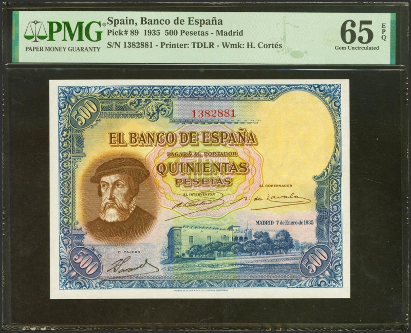 500 Pesetas. 7 de Enero de 1935. Sin serie. (Edifil 2023: 365, Pick: 89). Aprest...