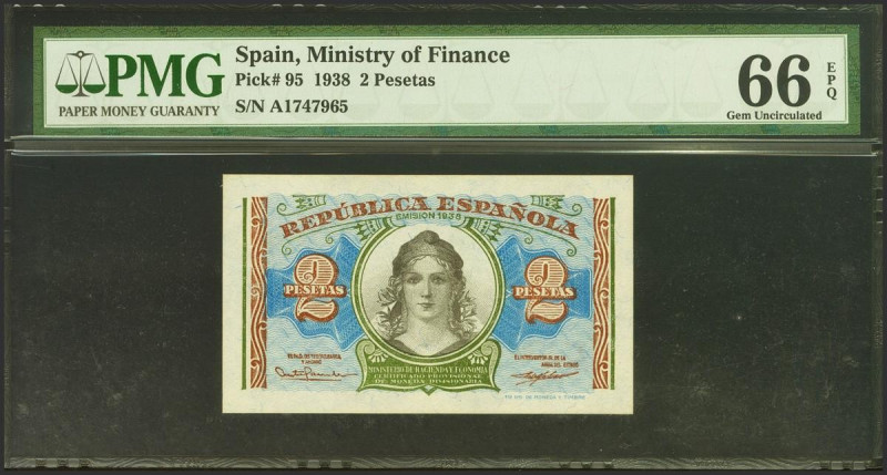 2 Pesetas. 1938. Ministerio de Hacienda. Serie A. (Edifil 2023: 393, Pick: 95). ...