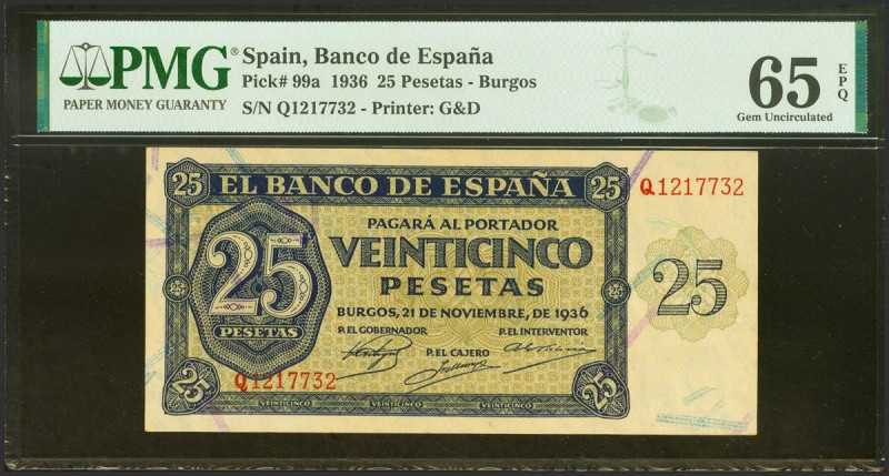 25 Pesetas. 21 de Noviembre de 1936. Serie Q. (Edifil 2023: 419a, Pick: 99a). In...