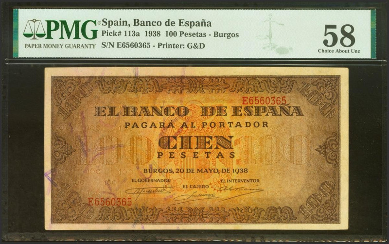 100 Pesetas. 20 de Mayo de 1938. Serie E. (Edifil 2023: 432a, Pick: 113a). EBC++...