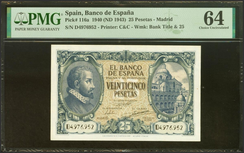 25 Pesetas. 9 de Enero de 1940. Serie D. (Edifil 2021: 436a, Pick: 116a). Inusua...