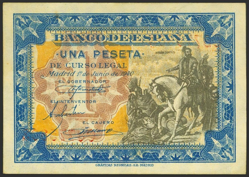 1 Peseta. 1 de Junio de 1940. Serie C. (Edifil 2023: 441a). Conserva todo su apr...