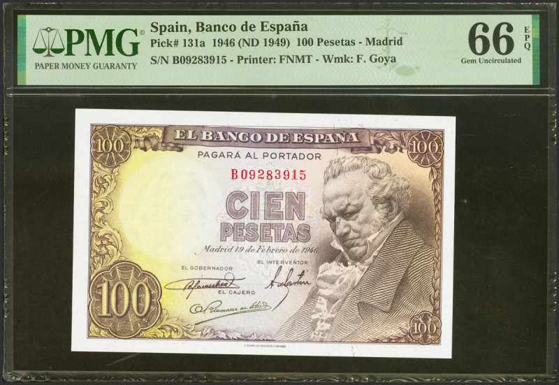 100 Pesetas. 19 de Febrero de 1946. Serie B. (Edifil 2023: 451b, Pick: 131a). In...