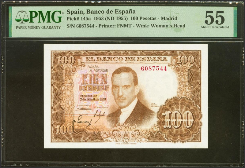 100 Pesetas. 7 de Abril de 1953. Sin serie. (Edifil 2021: 464, Pick: 145a). EBC+...