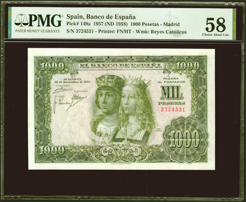 1000 Pesetas. 29 de Noviembre de 1957. Sin serie. (Edifil 2021: 469, Pick: 149a)...