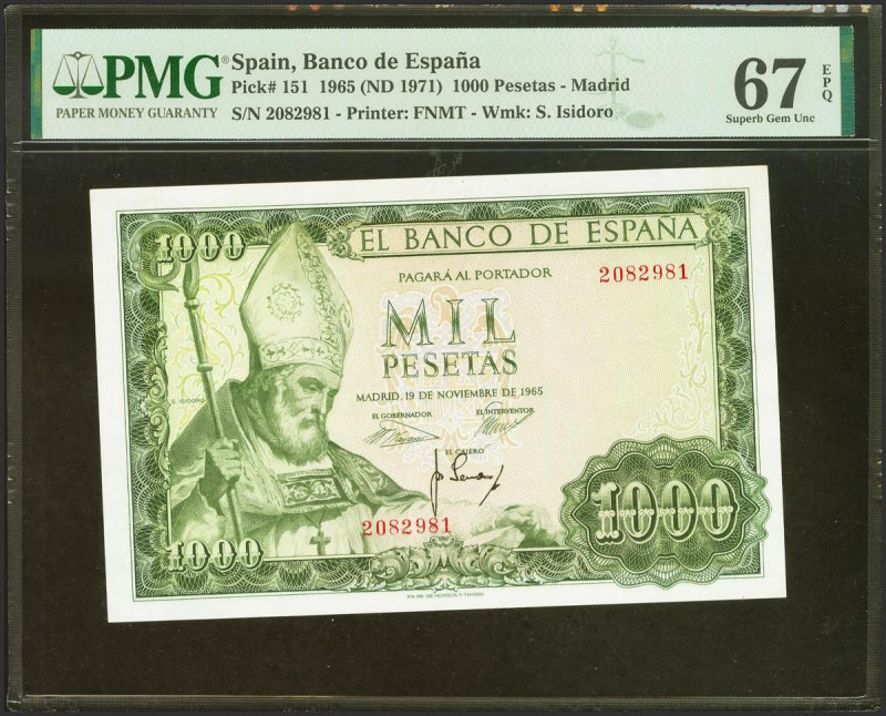 1000 Pesetas. 19 de Noviembre de 1965. Sin serie. (Edifil 2023: 471, Pick: 151)....