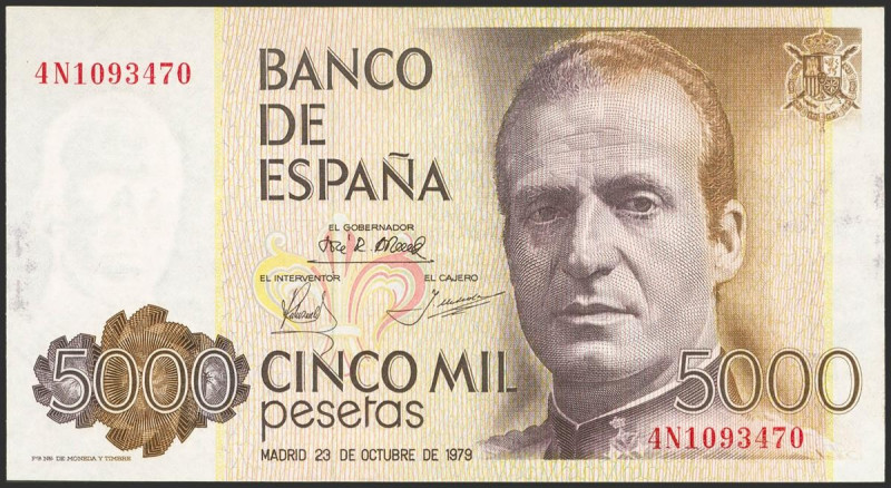 5000 Pesetas. 23 de Octubre de 1979. Serie 4N. (Edifil 2021: 478a). SC-.