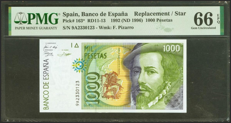 1000 Pesetas. 12 de Octubre de 1992. Serie especial 9A. (Edifil 2021: 483c, Pick...