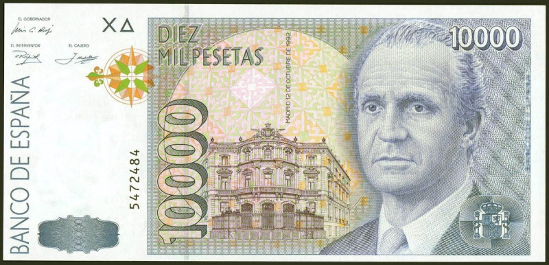 10000 Pesetas. 12 de Octubre de 1992. Sin serie. (Edifil 2021: 485). SC.