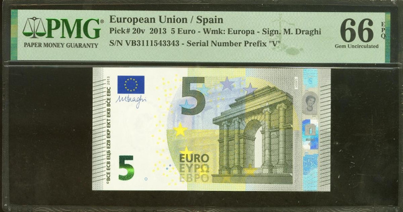 5 Euros. 2 de Mayo de 2013. Firma Draghi. Serie V (España). (Edifil 2021: 493, P...