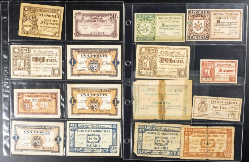 Conjunto de más de 80 billetes de la Guerra Civil mayoritariamente catalanes, en...