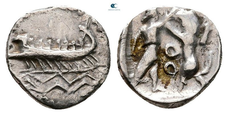 Phoenicia. Sidon. Time of Baalshallim II 401-366 BC. 
1/16 Shekel AR

10 mm, ...