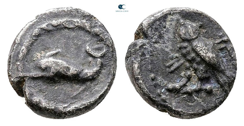 Phoenicia. Tyre circa 393-369 BC. 
1/24 Shekel AR

9 mm, 0,60 g



Very F...