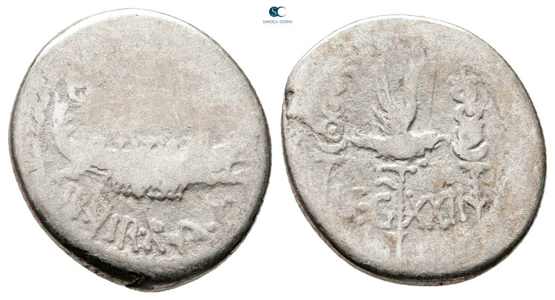 Mark Antony 32-31 BC. Military mint moving with M.Antony
Denarius AR

19 mm, ...