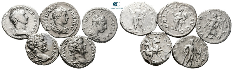 Lot of ca. 5 roman coins (Trajan, Elagabal, Septimius Severus) / SOLD AS SEEN, N...