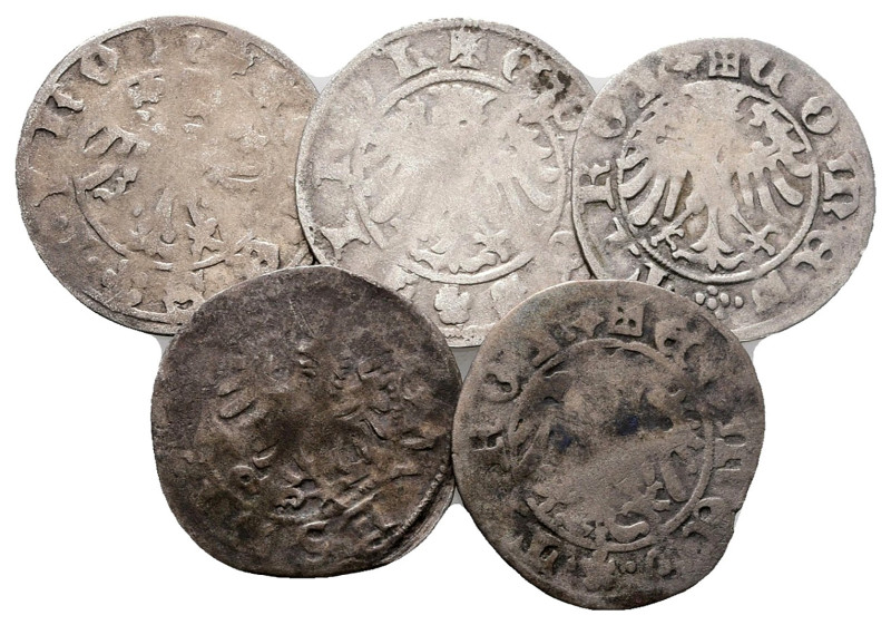 Austria, Hall, lot of 5 medieval silver coins / SOLD AS SEEN, NO RETURN!

Good...