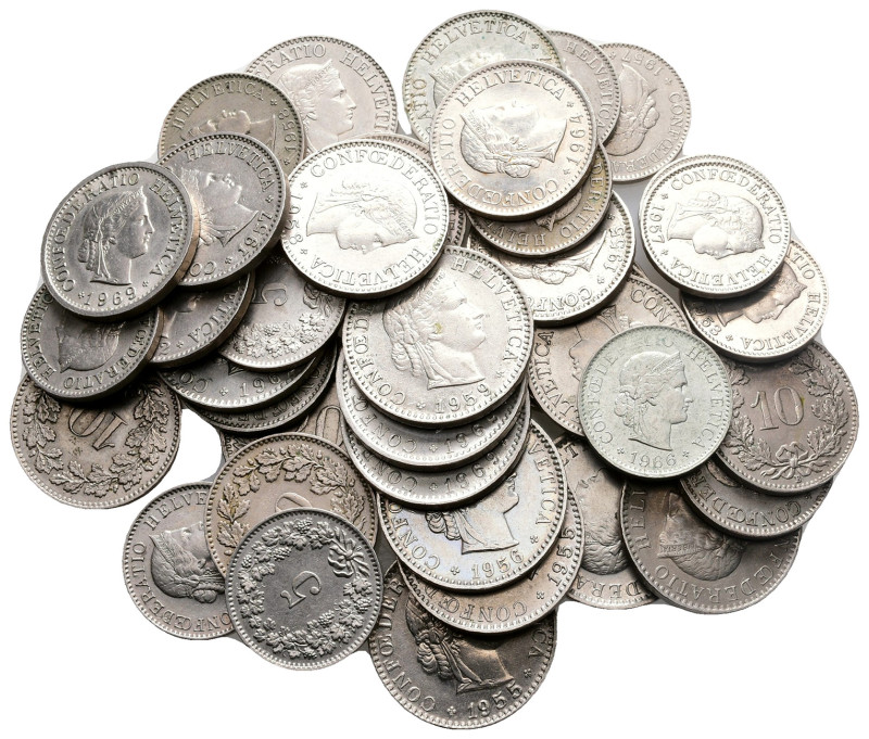 Switzerland, lot of 40 coins (from 1950 to 1969) / SOLD AS SEEN, NO 

Extremel...