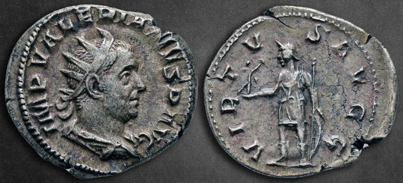 Valerian I AD 253-260. Viminacium
Antoninianus AR

23 mm, 3,88 g

IMP VALER...