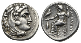 KINGS OF MACEDON. Alexander III 'the Great', 336-323 BC. Drachm (Silver, 17.34 mm, 4.19 g). Miletos, struck under Asandros, circa 323-319 BC. Issue in...