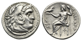 KINGS OF MACEDON. Alexander III 'the Great', 336-323 BC. Drachm (Silver, 17.75 mm, 4.25 g). Magnesia ad Maeandrum, struck under Antigonos I Monopthalm...