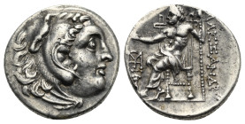 KINGS OF MACEDON. Alexander III the Great, 336-323 BC. Drachm (Silver, 18.85 mm, 4.23 g) struck circa 290-275 BC, Chios mint. Head of Herakles right, ...