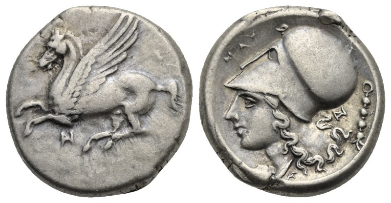 AKARNANIA. Anaktorion. Stater (Silver, 20 mm, 8.45 g). Circa 350-300 BC. Pegasus...