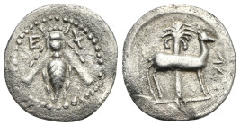 IONIA. Ephesos. Circa 202-133 BC. Drachm (Silver, 19.13 mm, 3.13 g). Uncertain magistrate. Bee with straight wings; on the sides, E – Φ; all within do...