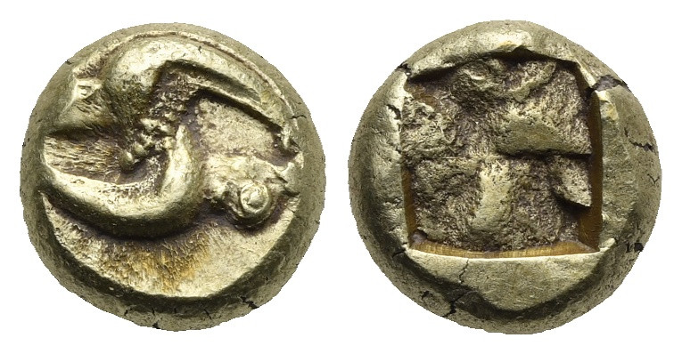 IONIA. Phokaia. Circa 521-478 BC. Hecte (Electrum, 9.86 mm, 2.54 g). Two seals s...