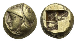 IONIA. Phokaia. Circa 387-326 BC. Hecte (Electrum, 9.02 mm, 2.47 g). Head of Athena left, wearing crested helmet decorated with serpent and necklace. ...