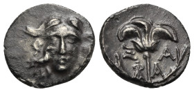 CARIA. Mylasa. Circa 180-140 BC. Drachm (Silver, 15.96 mm, 2.19 g). Pseudo-Rhodian type. Facing head of Helios with eagle superimposed on right cheek....