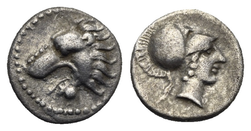 PAMPHYLIA. Side. Circa 370-360 BC. Obol (Silver, 10.19 mm, 0.73 g). Head of lion...