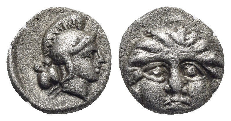 PISIDIA. Selge. Circa 350-300 BC. Obol (Silver, 10.19 mm, 0.94 g). Facing gorgon...