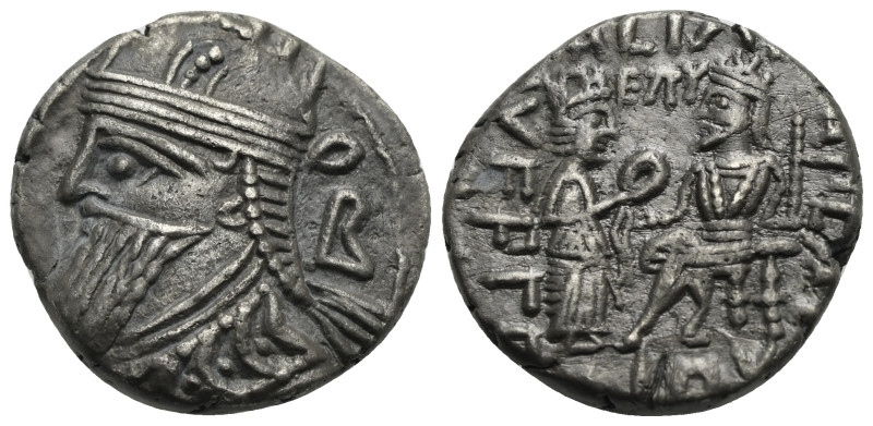 KINGS OF PARTHIA. Vologases IV, 147-191. Tetradrachm (Silver, 25.35 mm, 6.94 g) ...